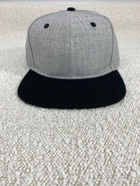 Gray and Black Snapback Cap - Classic Two-Tone Men’s Hat